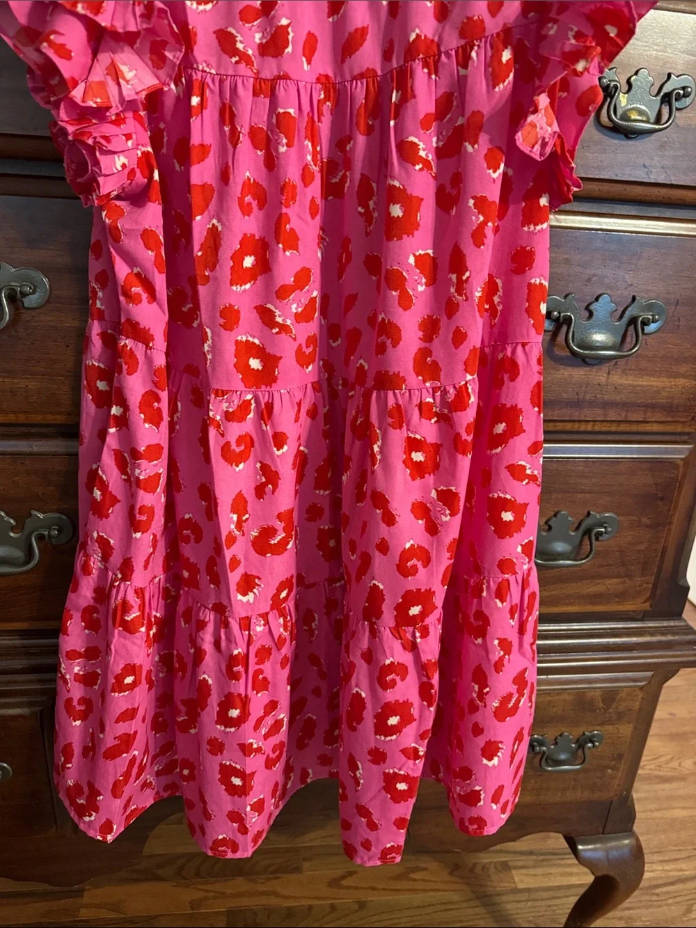 JODIFL Pink Dress with Red Floral Print - Picture 5 of 5